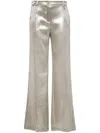 Patrizia Pepe Low-rise Satin Trousers In Gold