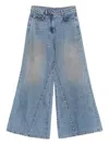 Patrizia Pepe Low-waisted Wide-leg Jeans In Blue