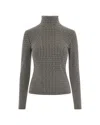 Patrizia Pepe Brown Houndstooth Stretch Viscose-blend Turtleneck In Multi