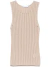 Patrizia Pepe Lurex Open-knit Tank Top In Neutrals