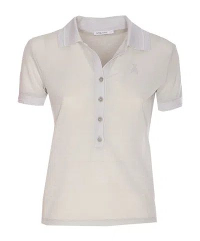 Patrizia Pepe Lurex Polo Shirt In Grey