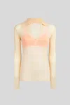 Patrizia Pepe Maglia A Costine Beige Con Top Fluo In Beige