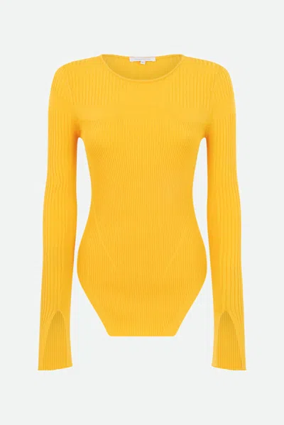 Patrizia Pepe Maglia A Costine Gialla In Giallo