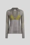 Patrizia Pepe Maglia A Costine Grigia Con Top Fluo In Grigio