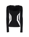 Patrizia Pepe Ribbed Square-neck Jumper In I258