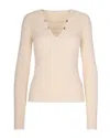 Patrizia Pepe Maglia Aderente Essential Con Catene Bianca In Neutral