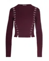 Patrizia Pepe Maglia Glam Rock Aderente Purple Red In Red