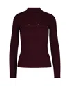 Patrizia Pepe Maglia In Misto Viscosa Purple Red In Brown