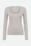 Patrizia Pepe Maglia Lurex Grigio In Grigio