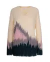 Patrizia Pepe Soft Oversized Sweater With White Pattern In Multi