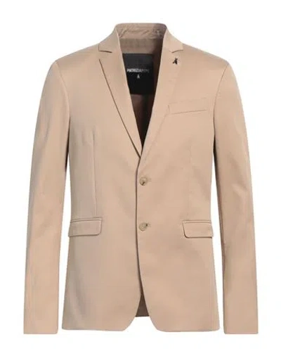 Patrizia Pepe Man Blazer Beige Size 44 Cotton, Elastane