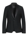 Patrizia Pepe Man Blazer Black Size 42 Polyester, Virgin Wool, Elastane In Black