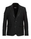Patrizia Pepe Man Blazer Black Size 40 Polyester, Virgin Wool, Elastane In Black