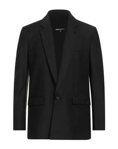 Patrizia Pepe Man Blazer Black Size 42 Polyester, Virgin Wool, Elastane