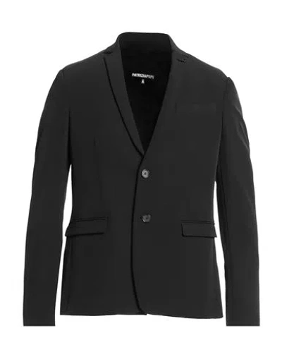 PATRIZIA PEPE PATRIZIA PEPE MAN BLAZER BLACK SIZE 44 POLYESTER, ELASTANE