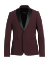 Patrizia Pepe Man Blazer Burgundy Size 42 Polyester, Virgin Wool, Elastane In Red