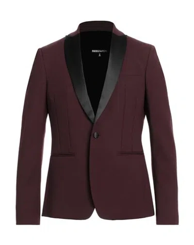 Patrizia Pepe Man Blazer Burgundy Size 42 Polyester, Virgin Wool, Elastane In Red