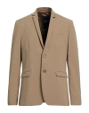 Patrizia Pepe Man Blazer Camel Size 42 Polyester, Viscose, Elastane