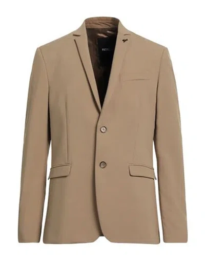 Patrizia Pepe Man Blazer Camel Size 42 Polyester, Viscose, Elastane In Sand