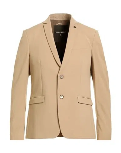 Patrizia Pepe Man Blazer Camel Size 42 Polyester, Viscose, Elastane In Blue