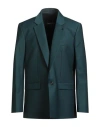 Patrizia Pepe Man Blazer Deep Teal Size 40 Polyester, Virgin Wool, Elastane In Green