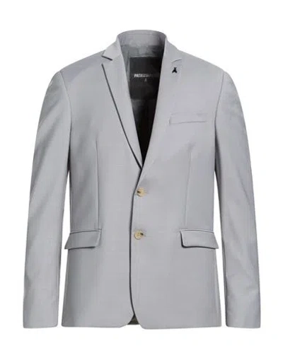 Patrizia Pepe Man Blazer Grey Size 44 Polyester, Virgin Wool, Elastane In Gray