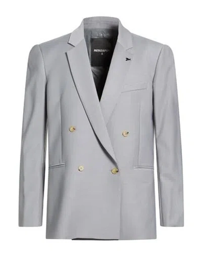 Patrizia Pepe Man Blazer Grey Size 44 Polyester, Virgin Wool, Elastane In Gray
