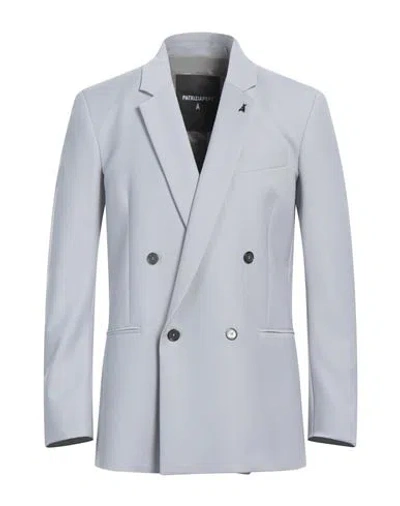 Patrizia Pepe Man Blazer Light Grey Size 38 Polyester, Virgin Wool, Elastane In White