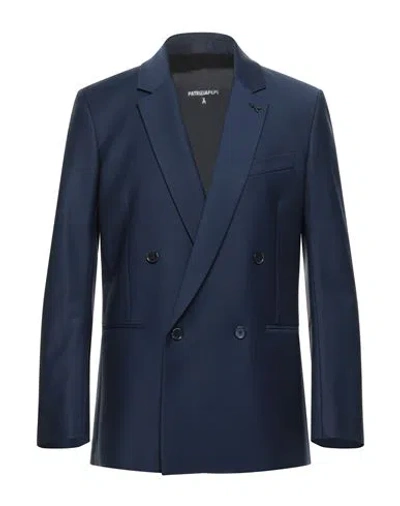 Patrizia Pepe Man Blazer Midnight Blue Size 36 Polyester, Virgin Wool, Elastane