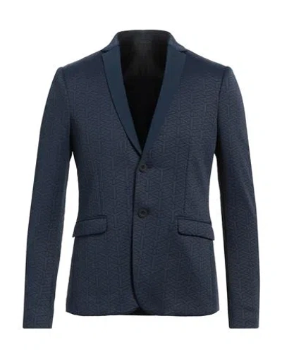 Patrizia Pepe Man Blazer Navy Size 38 Polyamide, Elastane In Navy Blue