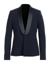 Patrizia Pepe Man Blazer Navy Size 38 Wool, Elastane In Navy Blue