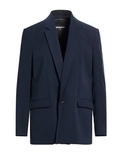 Patrizia Pepe Man Blazer Navy Size 40 Viscose, Polyester In Blue