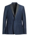 Patrizia Pepe Man Suit Jacket Navy Blue Size 38 Polyester, Wool, Elastane In Navy Blue