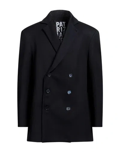 Patrizia Pepe Man Coat Midnight Blue Size 44 Cotton, Polyester, Virgin Wool