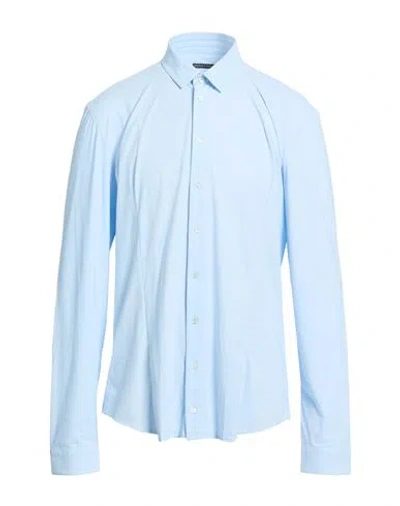 Patrizia Pepe Man Shirt Azure Size 46 Polyamide, Elastane In Blue