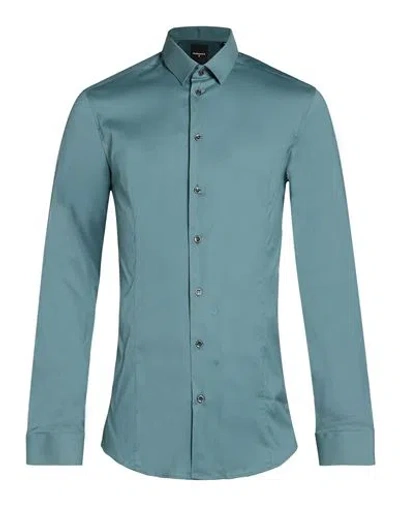 Patrizia Pepe Man Shirt Deep Teal Size 46 Cotton, Polyamide, Elastane In Green