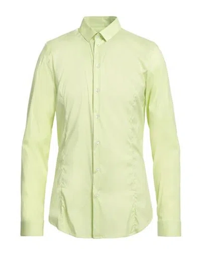 Patrizia Pepe Man Shirt Light Green Size 44 Cotton, Polyamide, Elastane
