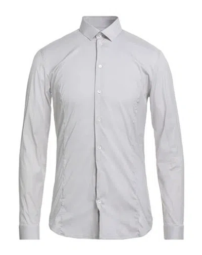 Patrizia Pepe Man Shirt Light Grey Size 42 Cotton, Polyamide, Elastane