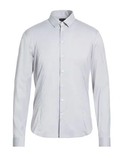 Patrizia Pepe Man Shirt Light Grey Size 42 Cotton, Polyamide, Elastane In Gray