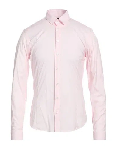 Patrizia Pepe Man Shirt Light Pink Size 44 Cotton, Polyamide, Elastane