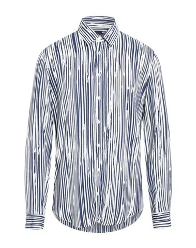 Patrizia Pepe Man Shirt Midnight Blue Size 42 Viscose