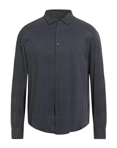 Patrizia Pepe Man Shirt Midnight Blue Size 42 Viscose In Black