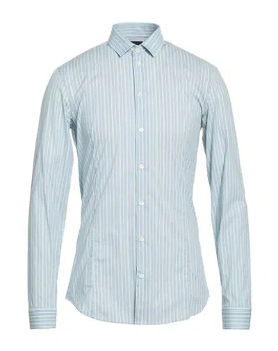 Patrizia Pepe Man Shirt Sky Blue Size 36 Cotton, Elastane