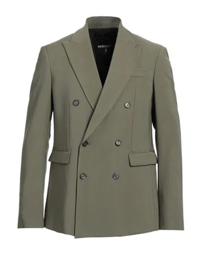 Patrizia Pepe Man Suit Jacket Military Green Size 38 Viscose, Polyester