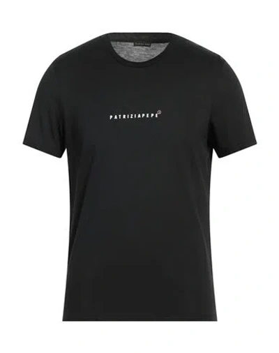 Patrizia Pepe Man T-shirt Black Size S Lyocell, Cotton