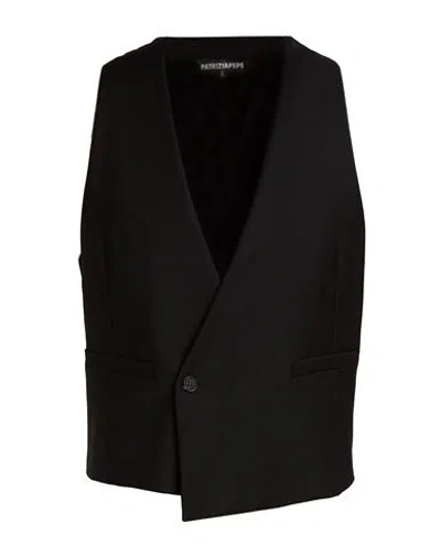Patrizia Pepe Man Tailored Vest Black Size 34 Polyester, Virgin Wool, Elastane
