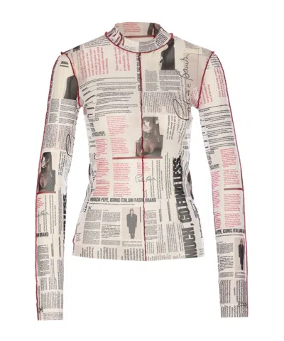 Patrizia Pepe Manifesto-print Top In Multicolour
