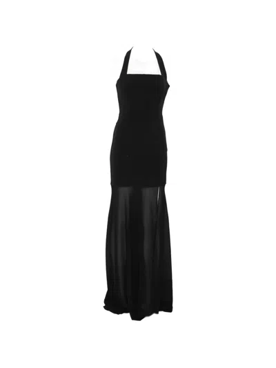 Patrizia Pepe Maxi Bustier Halter Dress In Black