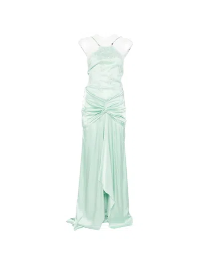 Patrizia Pepe Maxi Jewel Insert Dress In Blue