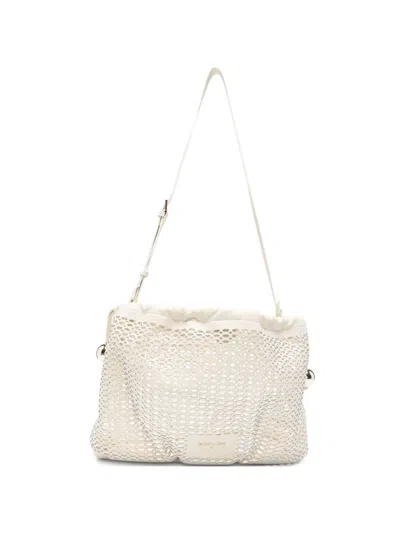 Patrizia Pepe Medium Bubble Leather Shoulder Bag In Neutral